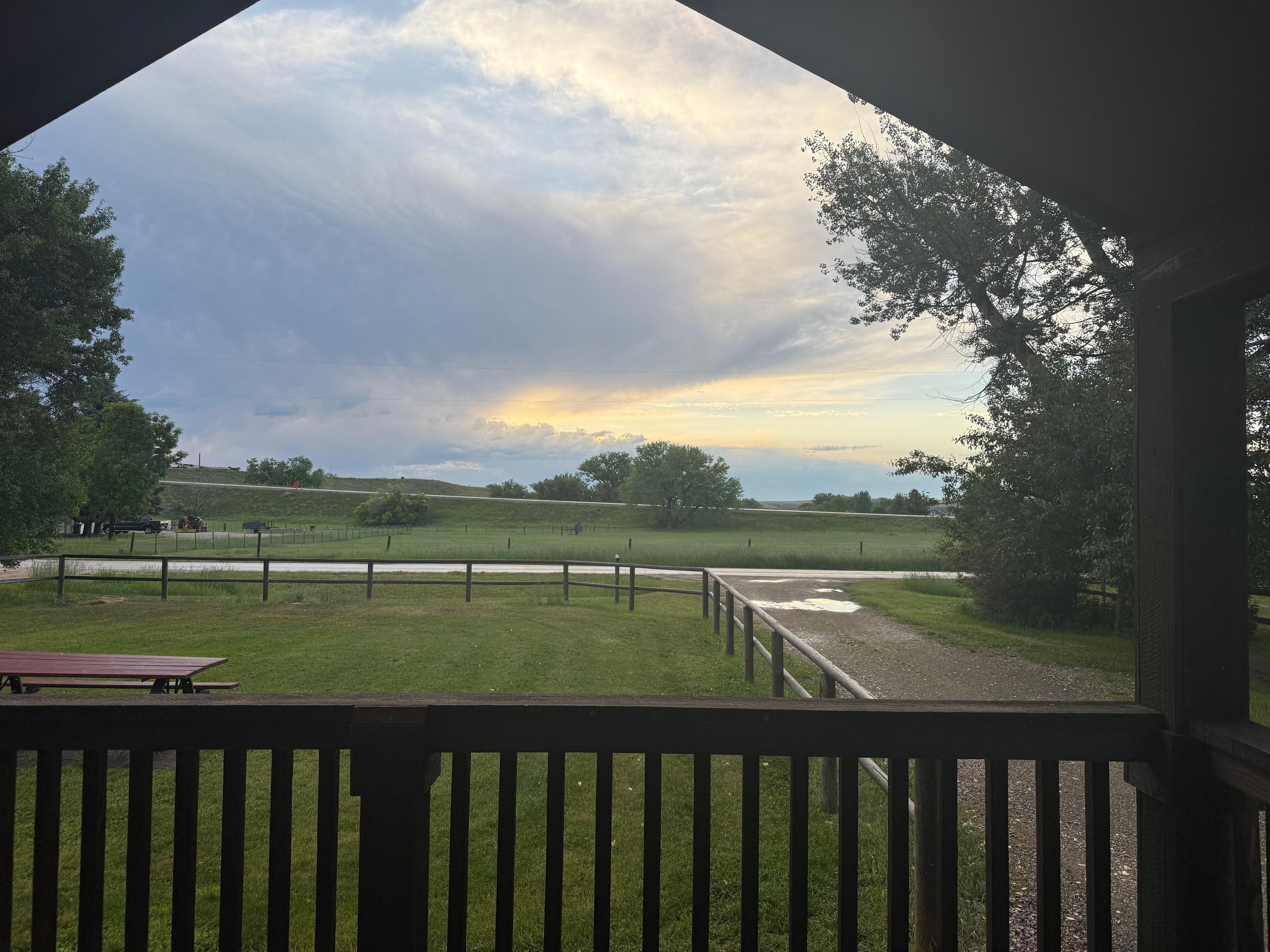 Sunrise out the front of the cottage