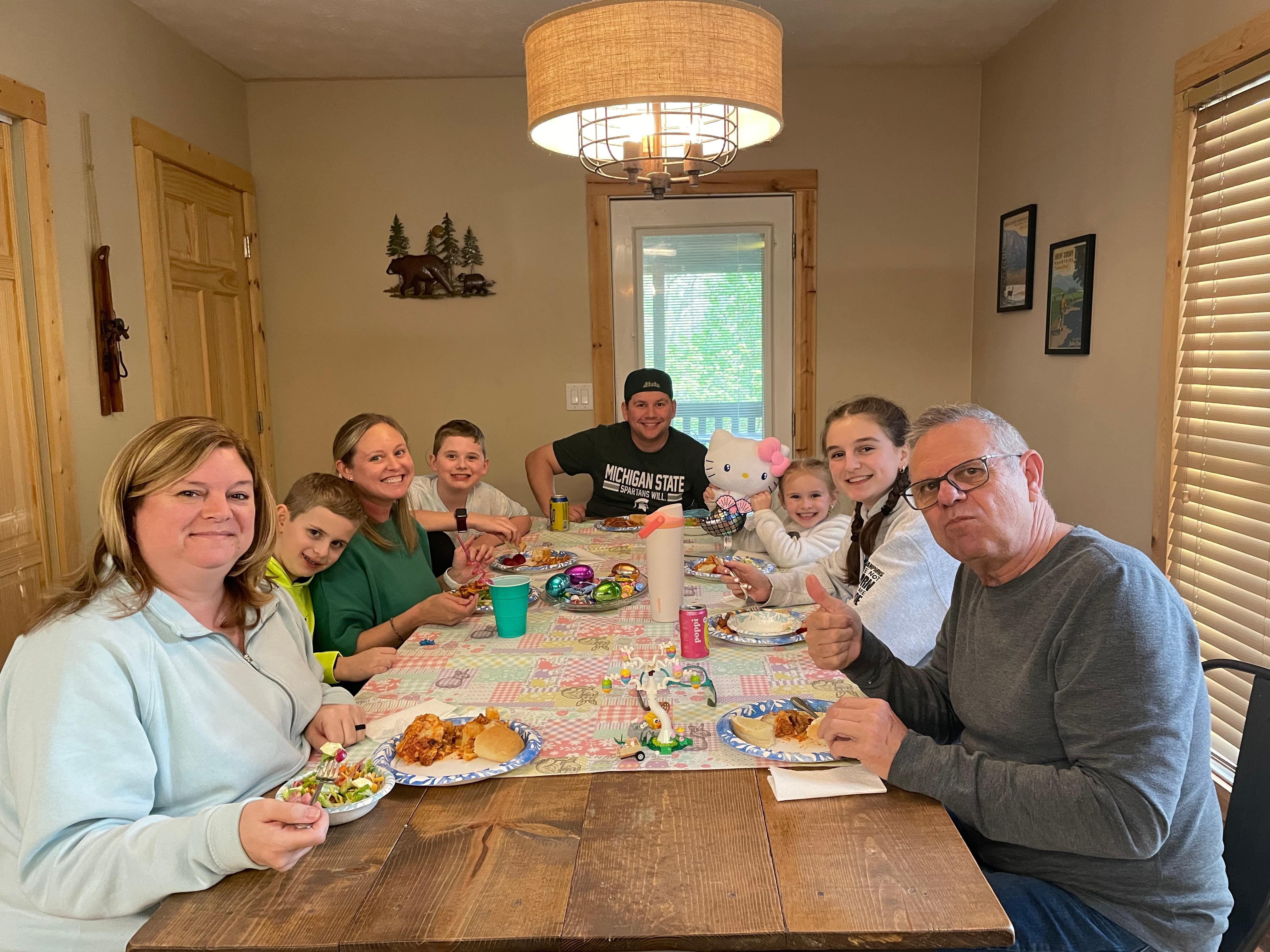 Enough room for all to eat together and cook