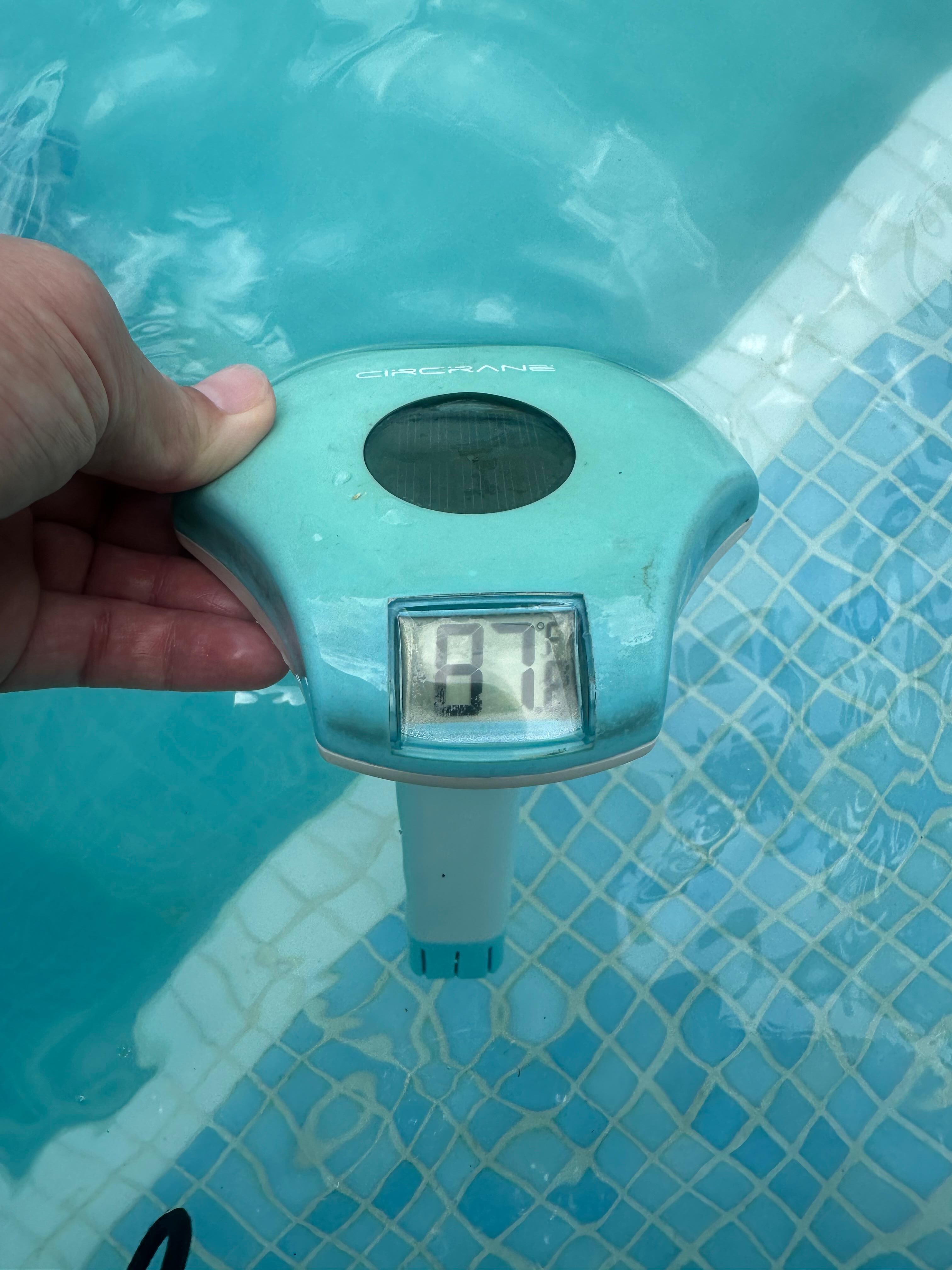 The pool was 87 degrees every day