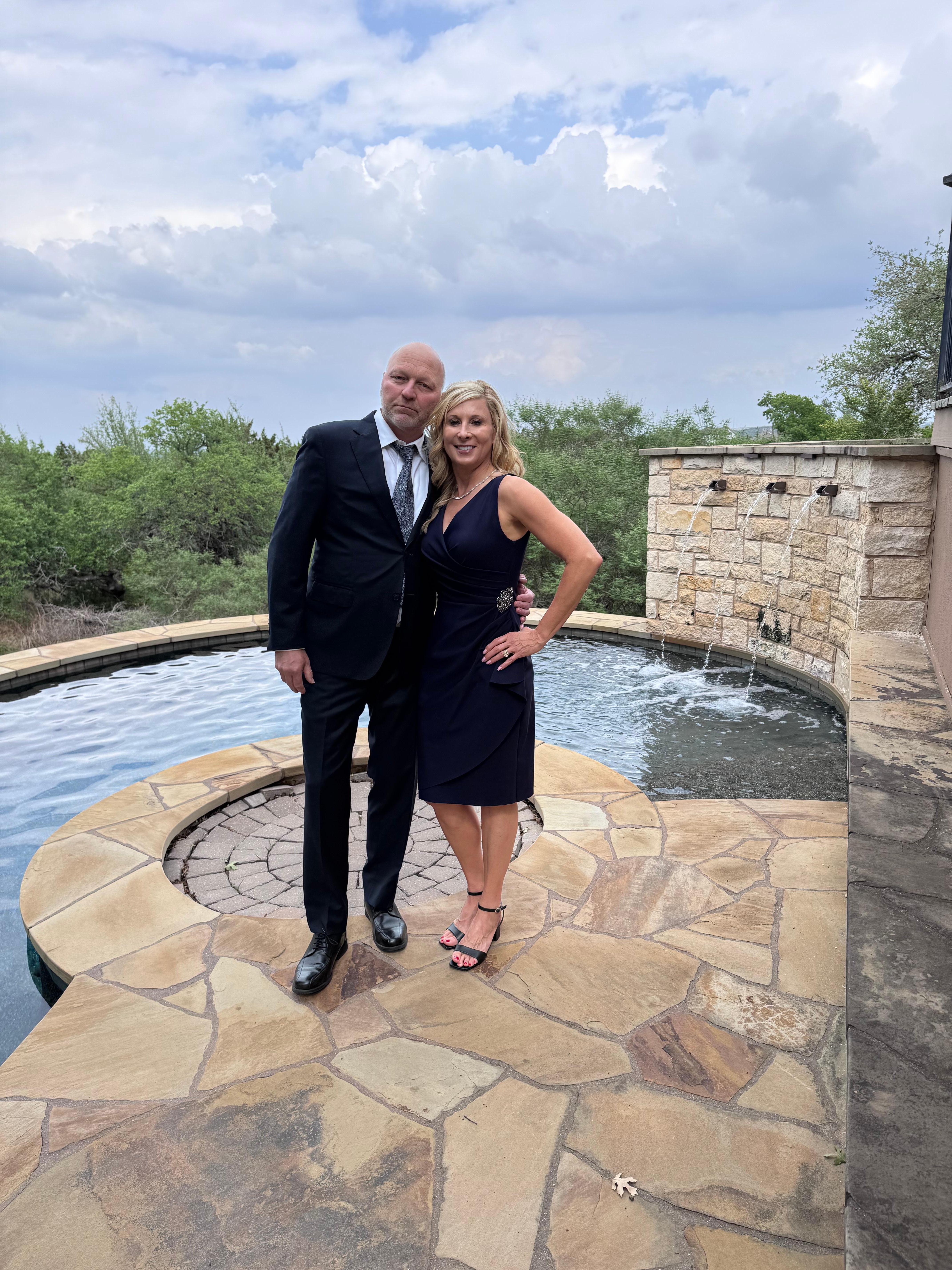 Pre wedding photo by the pool