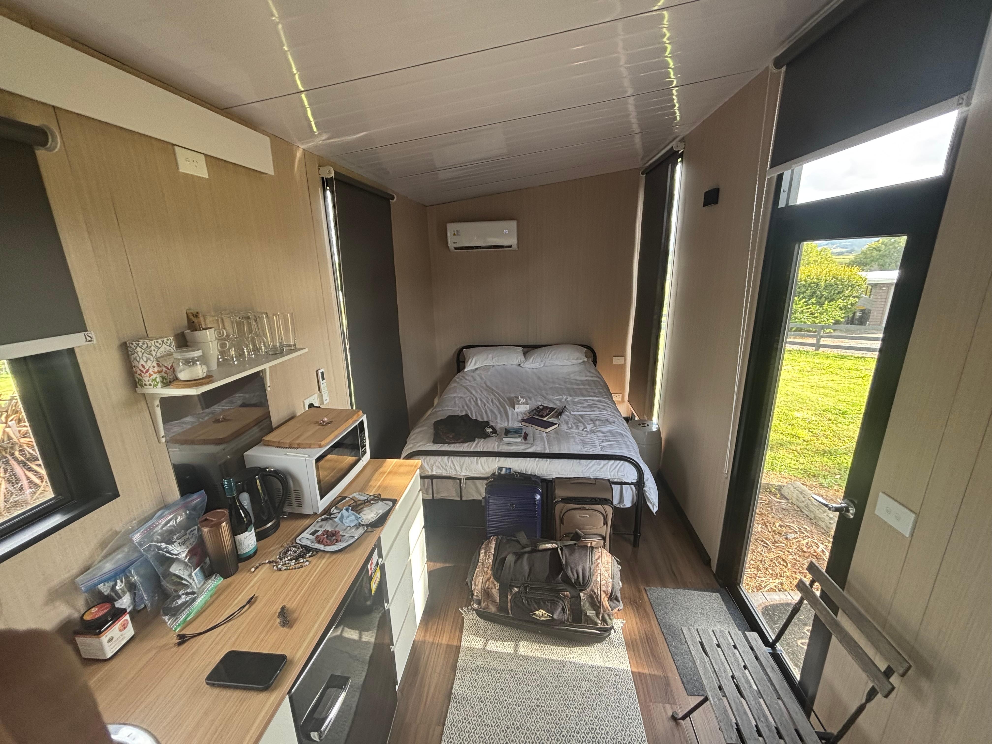 Comfy bed, a side lamp would be nice for reading. 