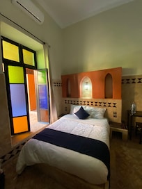 Clean and cozy with an authentic Moroccan feel.