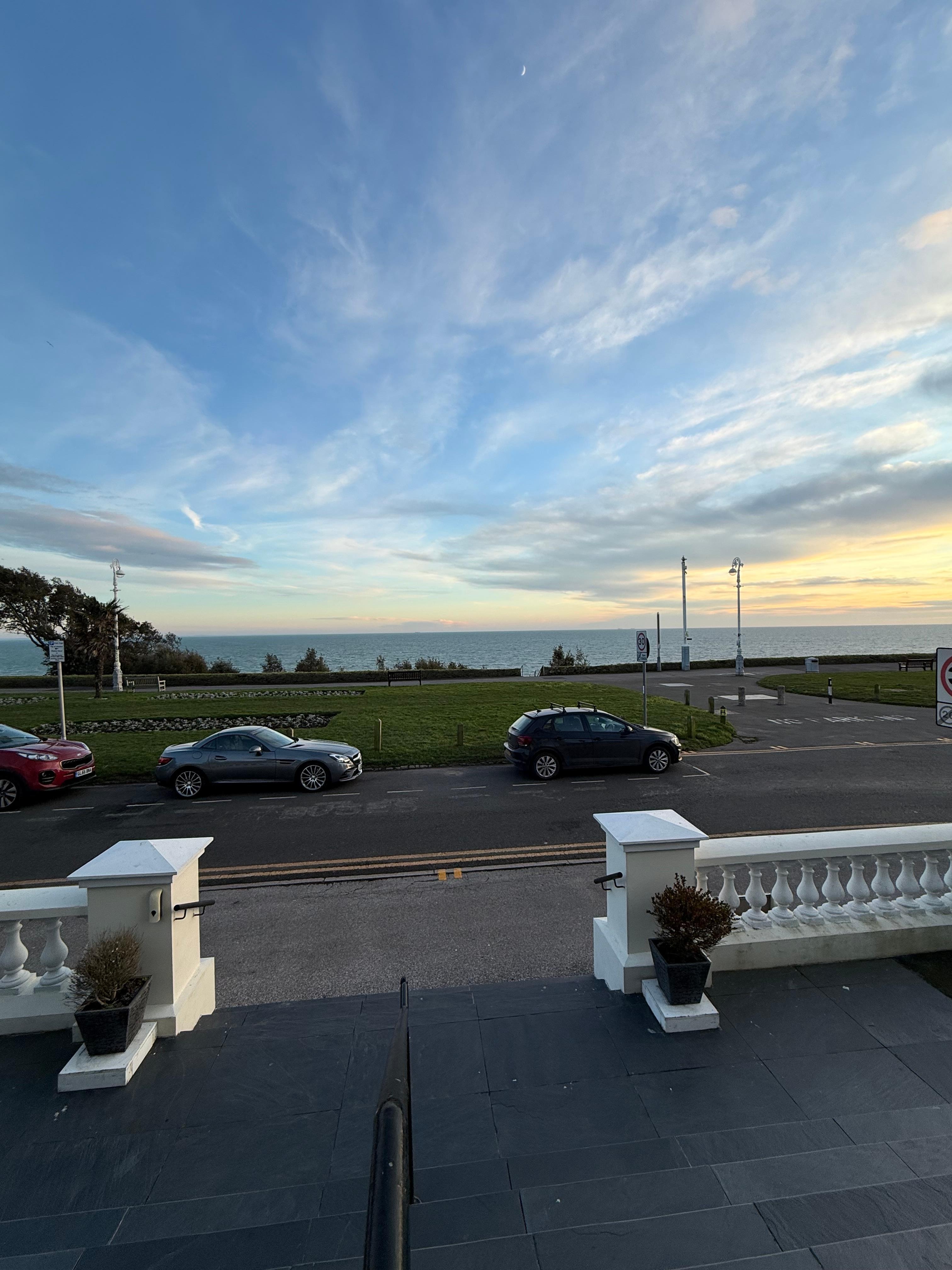 A view from the front of the hotel