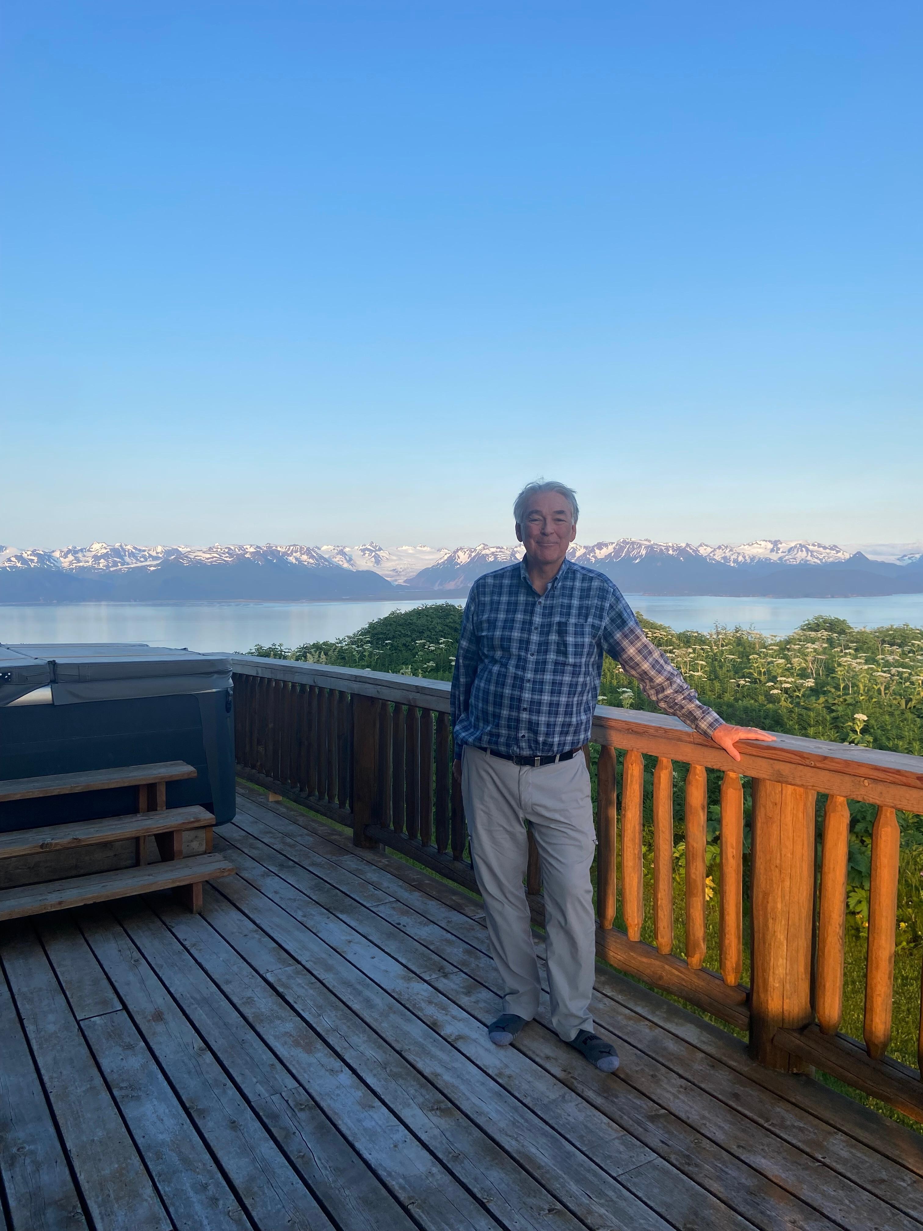 Enjoying the views from the deck 