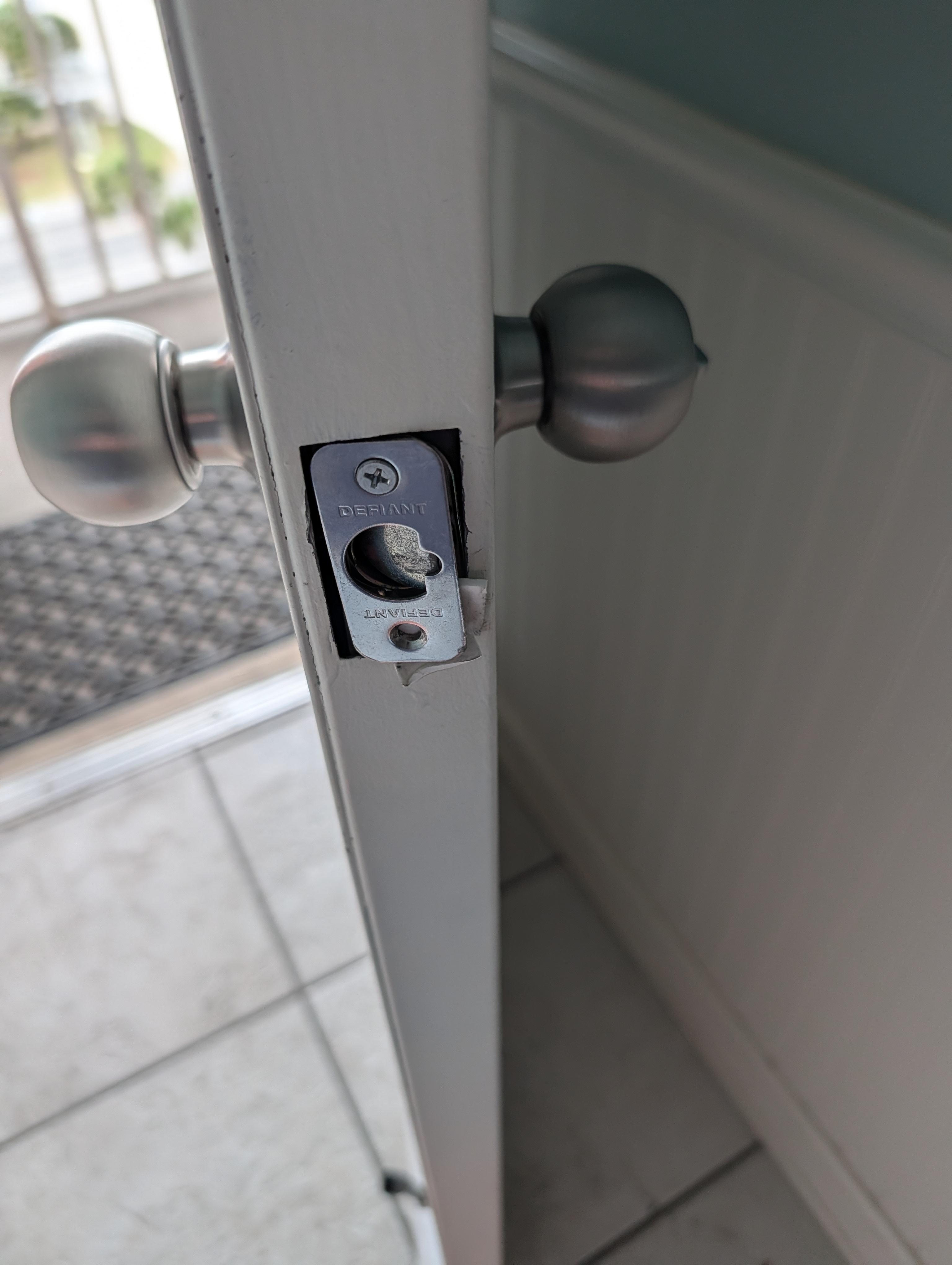 Broken front door lock