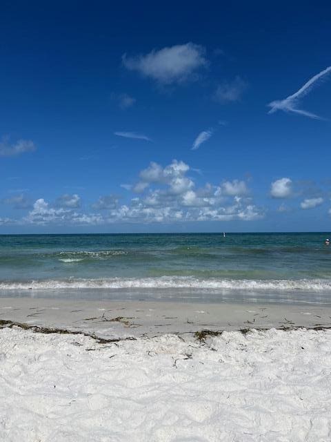 Super clean beach. The beach is also not very deep so your walk is shorter. Flat, no dunes.
