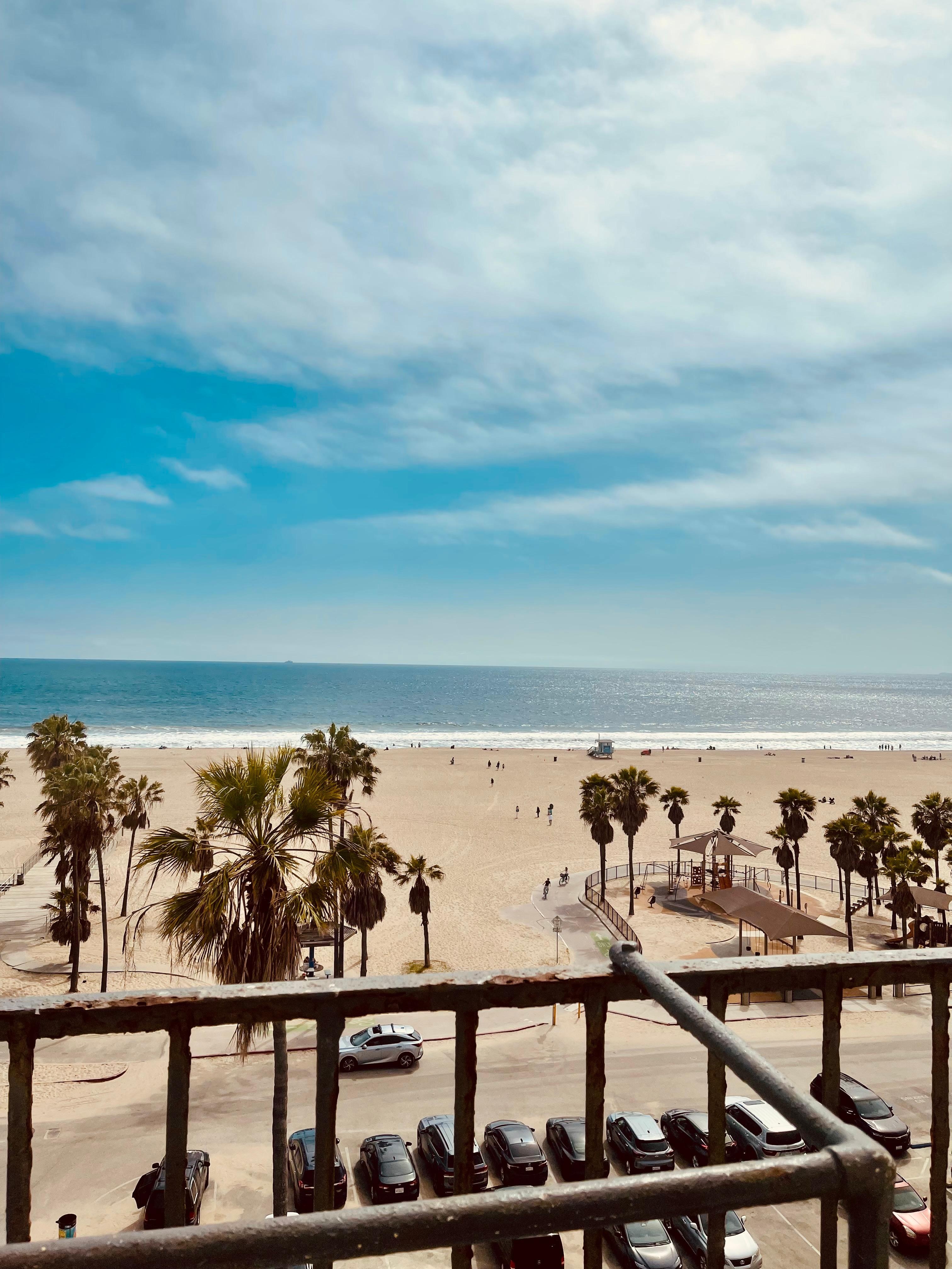 Upon arrival, checking the beach.