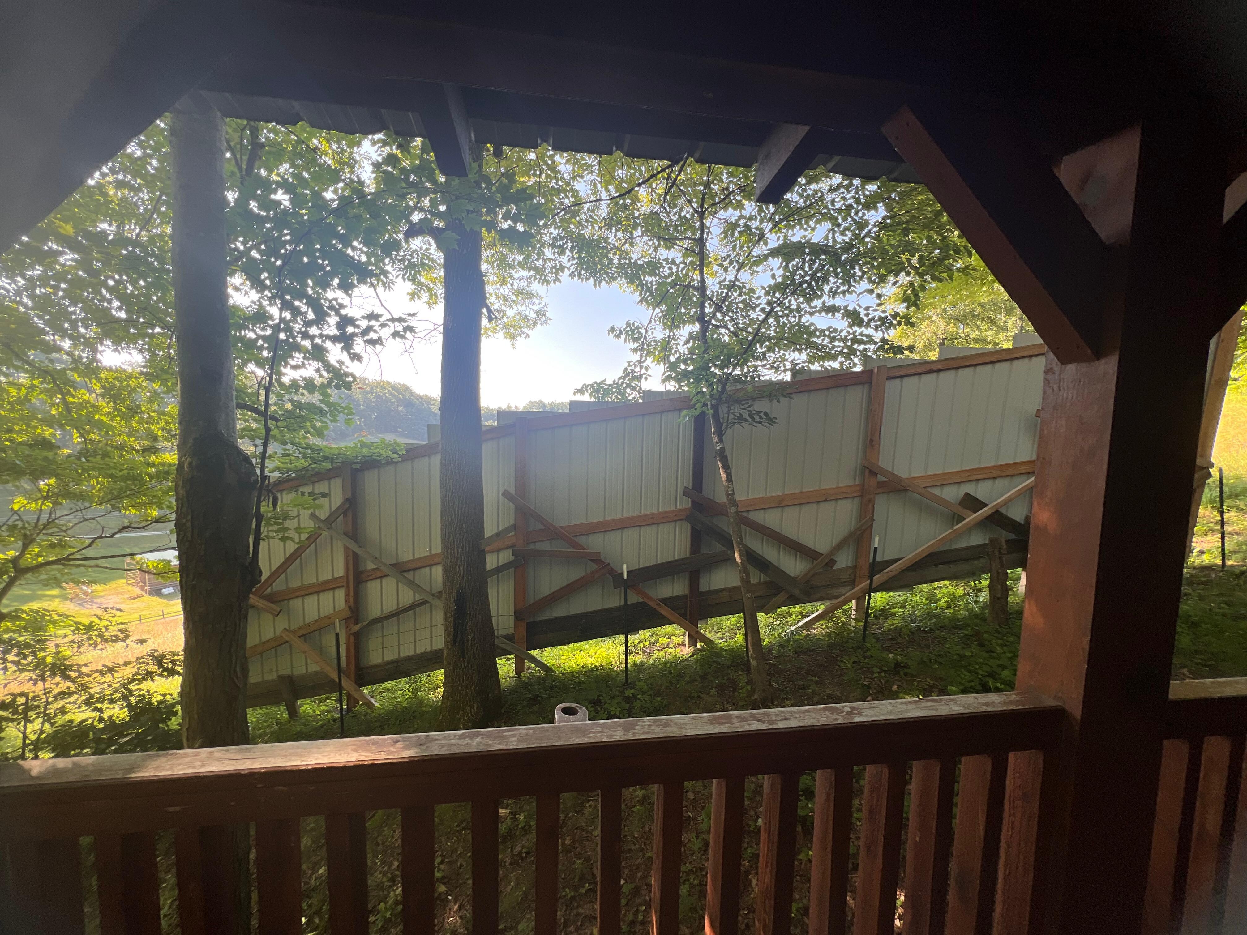 The sunrise view from the porch.