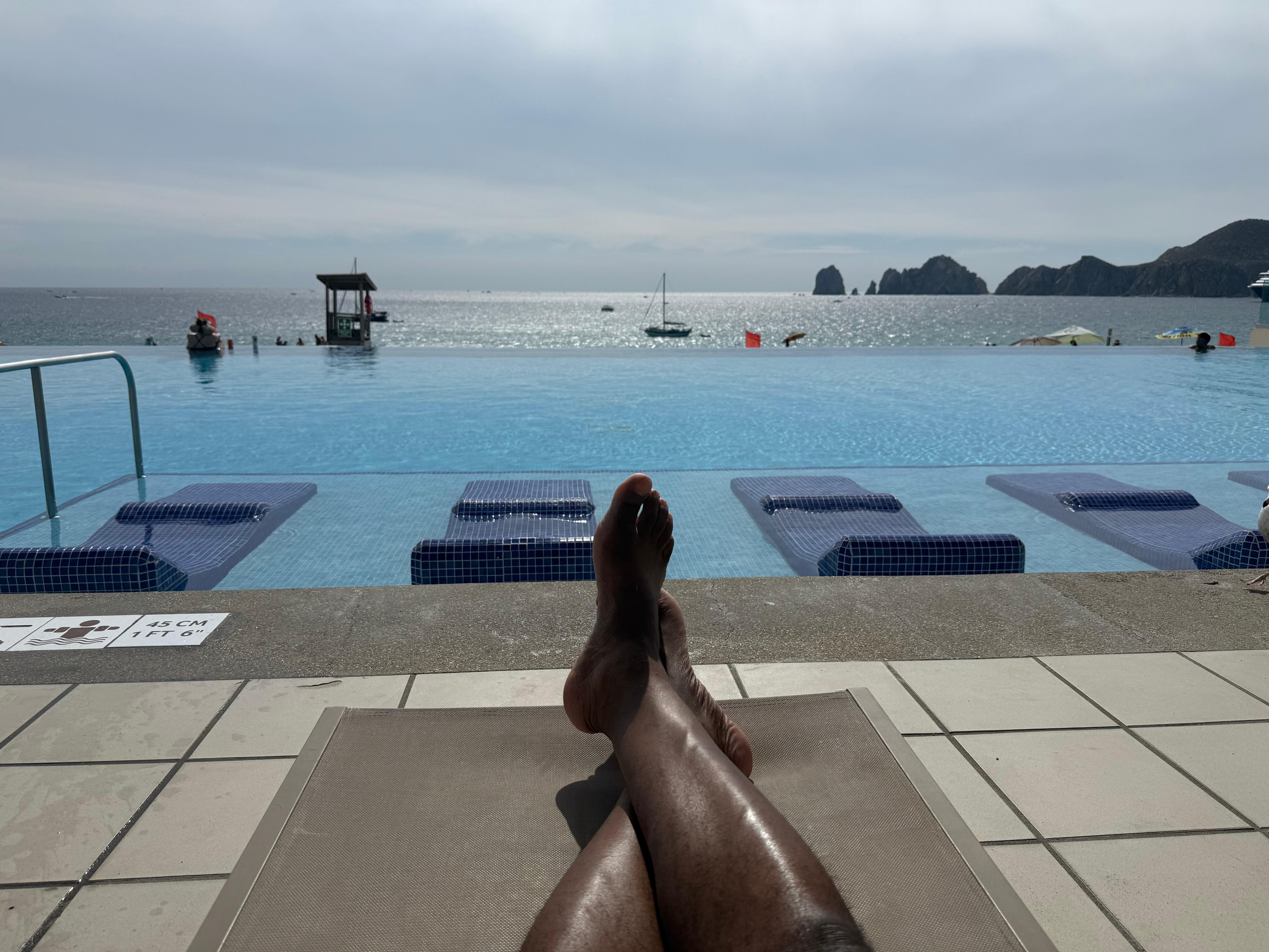 Chilling by the poolside