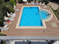 View from the balcony overlooking the pool