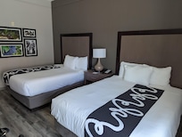 The colors and the ambiance in the room is restful. The beds are comfy and the sheets clean.