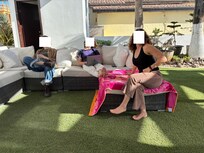 Extra bathroom outside (open door to the left).