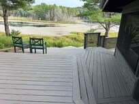 From the deck looking out to the lake.