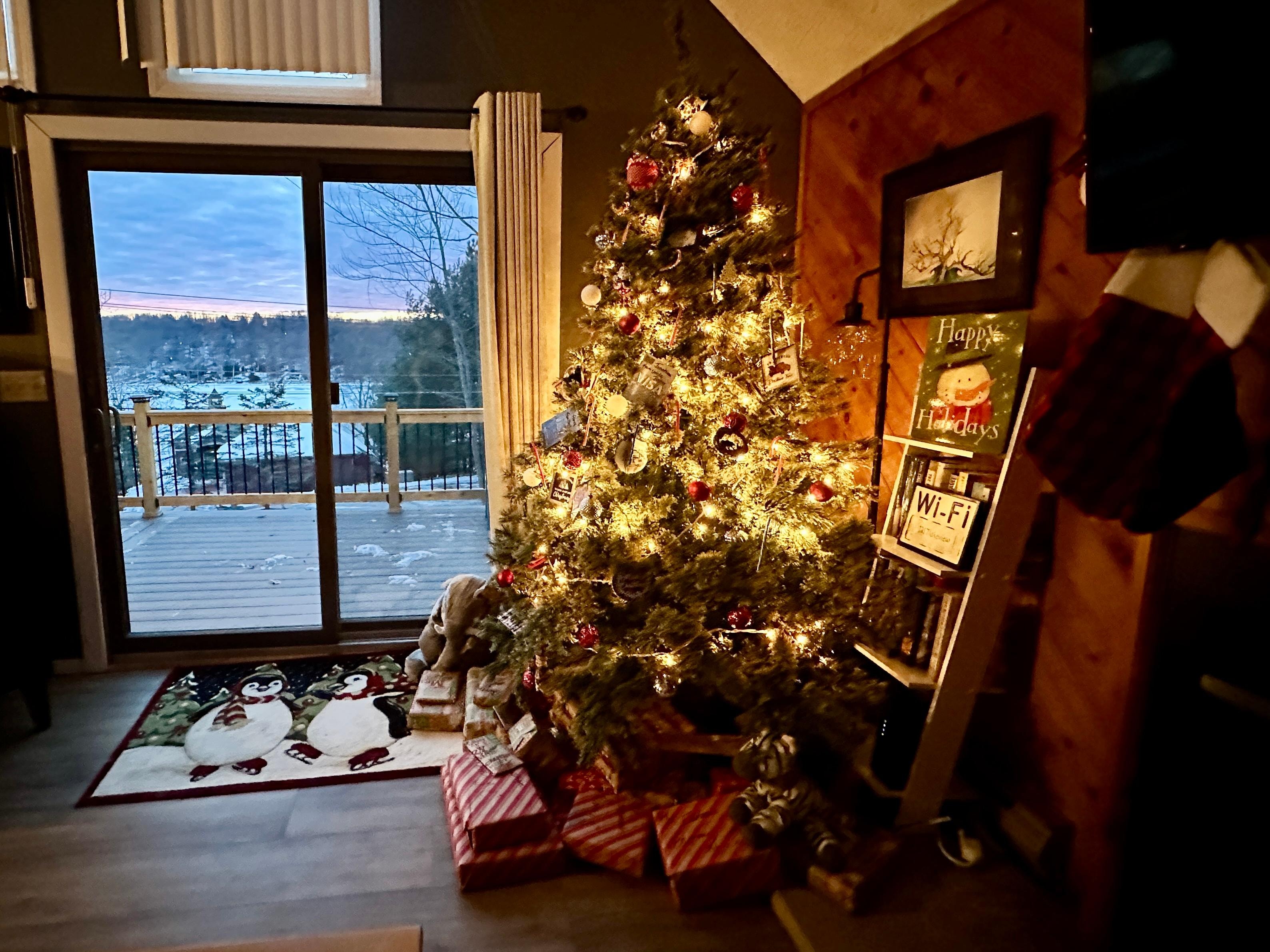 View of the frozen lake from the main room 2nd floor