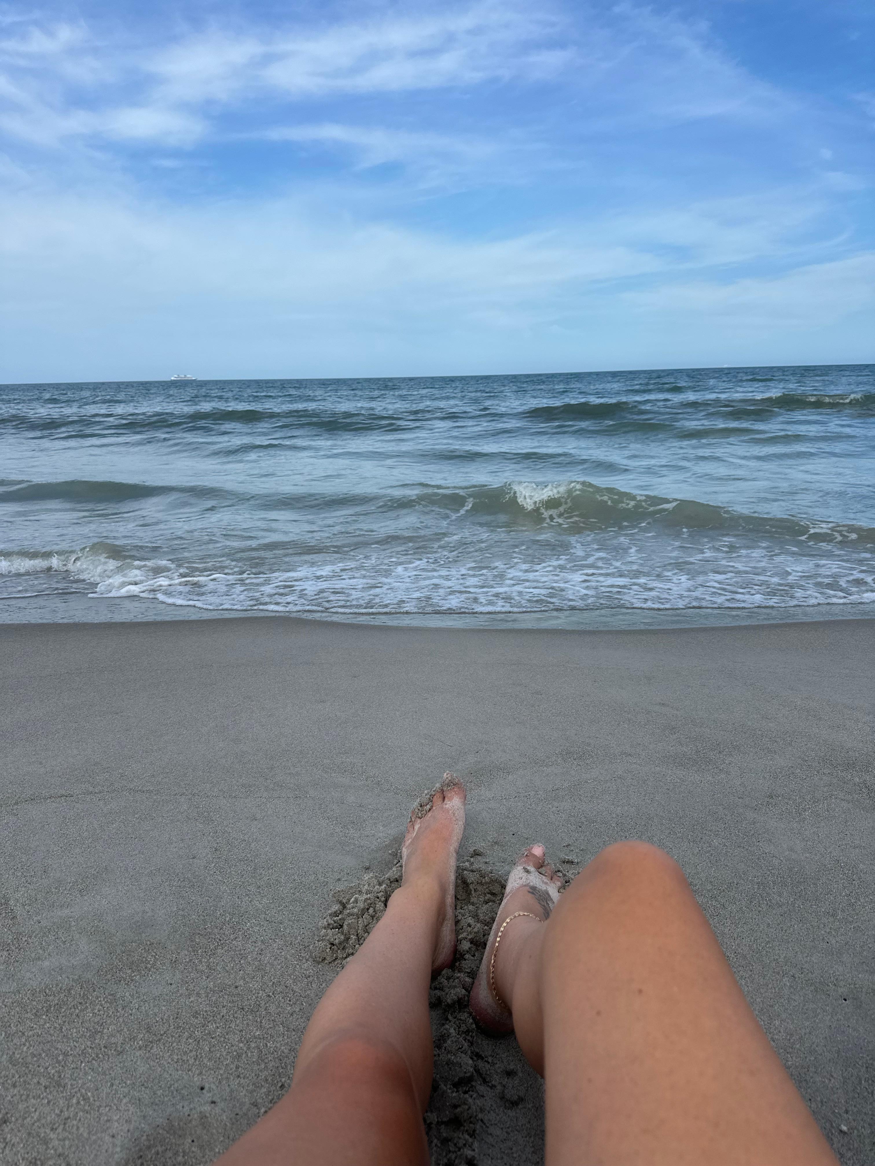 Relaxing just steps from the condo. 