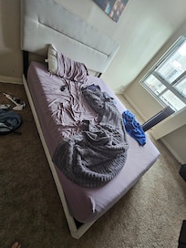 No sheets, no lights, no service. There are not lights in the bedroom and the only thing cover was this weird blanket.