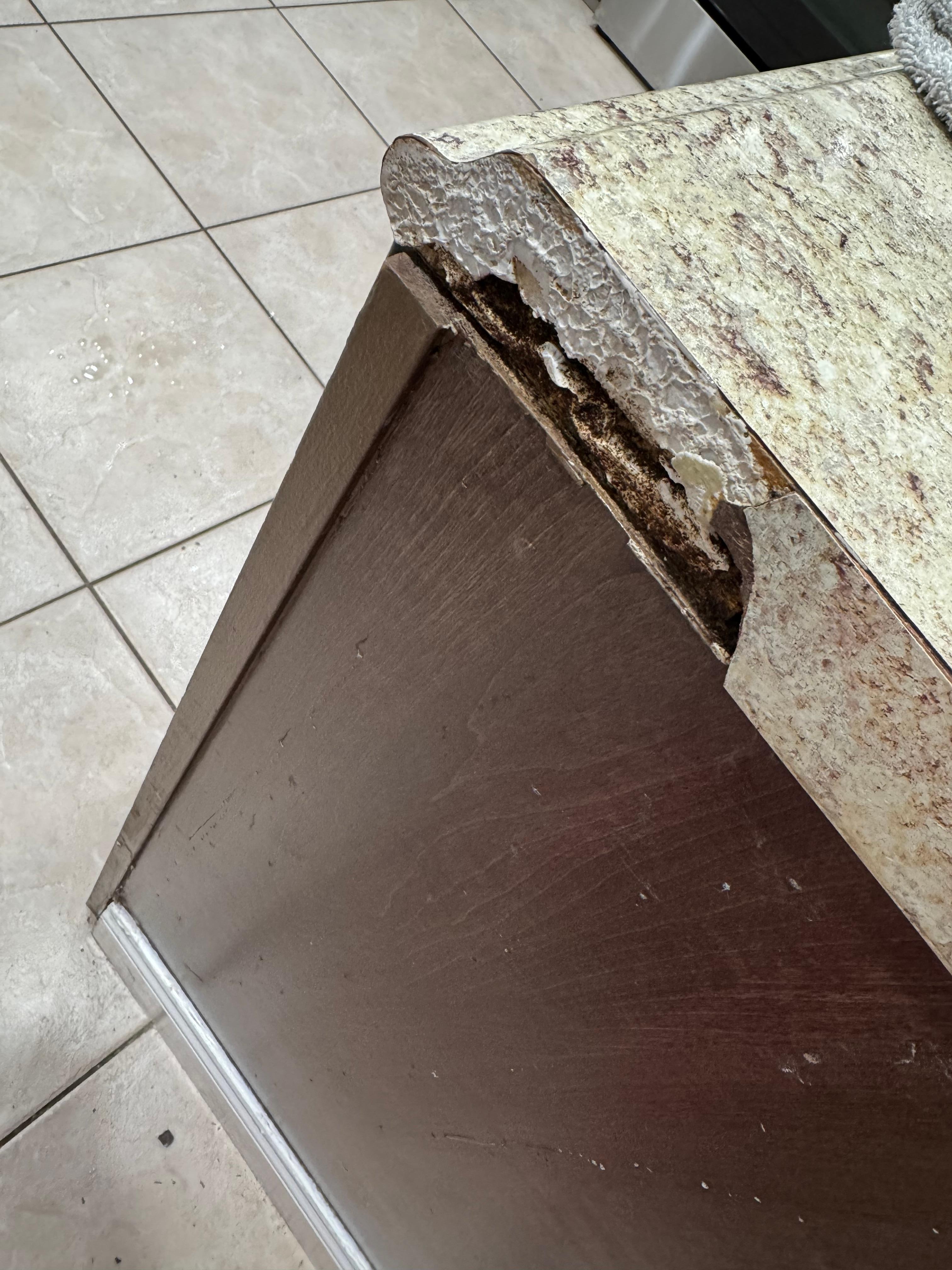 damaged countertop