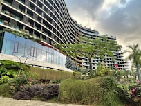View of building from pool area