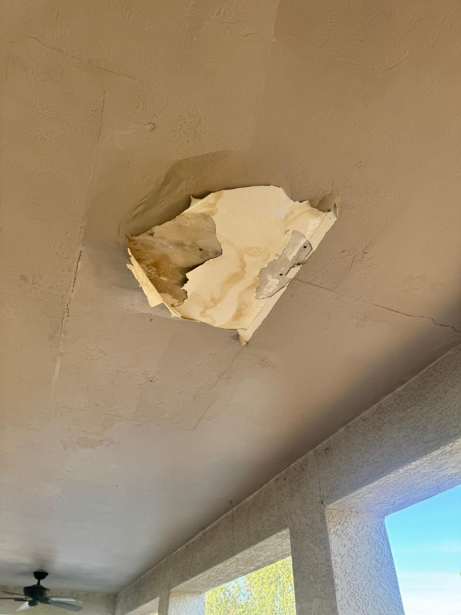 This is you walk out the door to the patio. It makes you feel pretty unsecure about the deck at the top