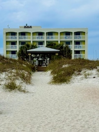 View of the hotel from the ocean
