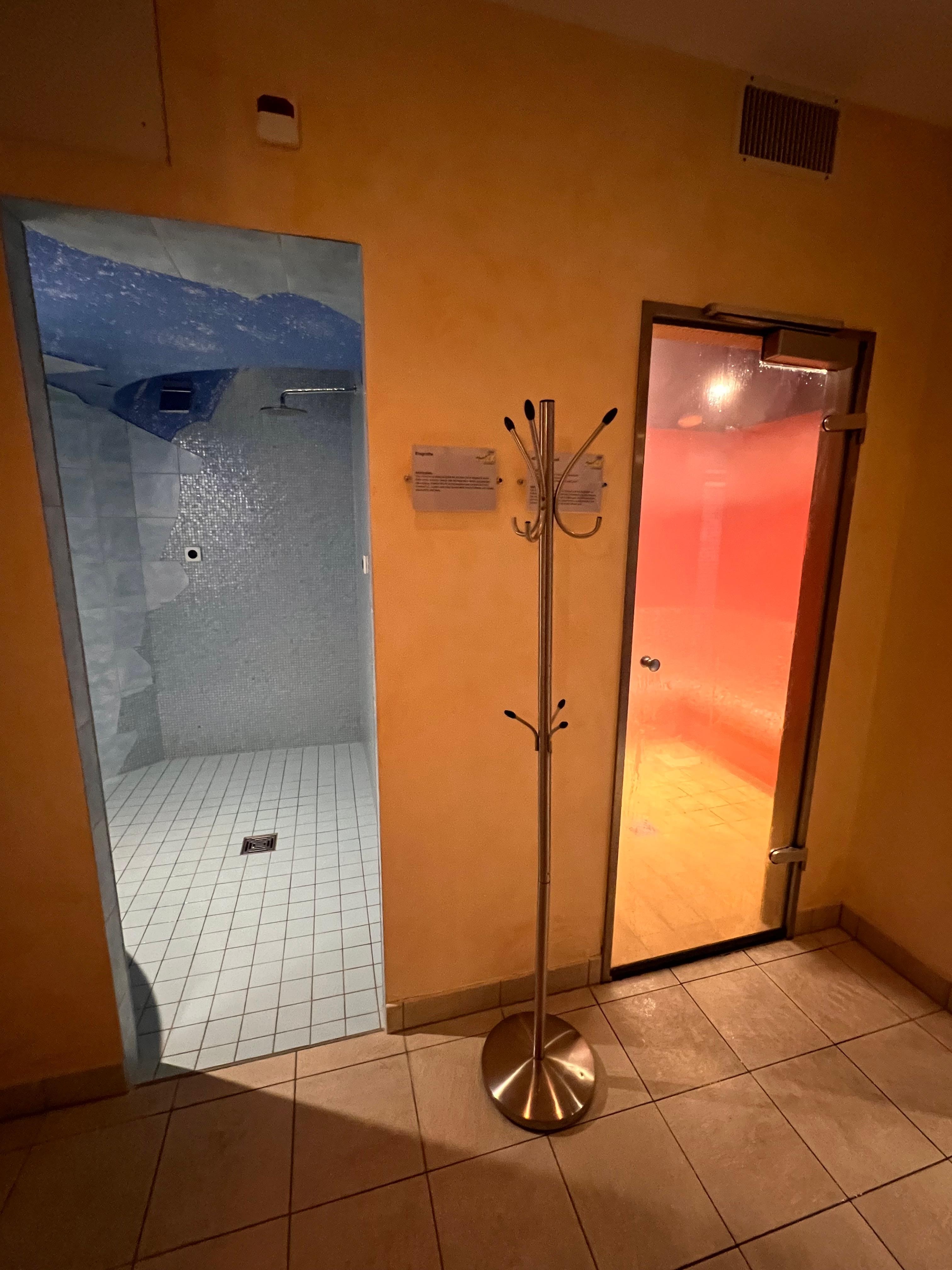 Steam room and cold shower