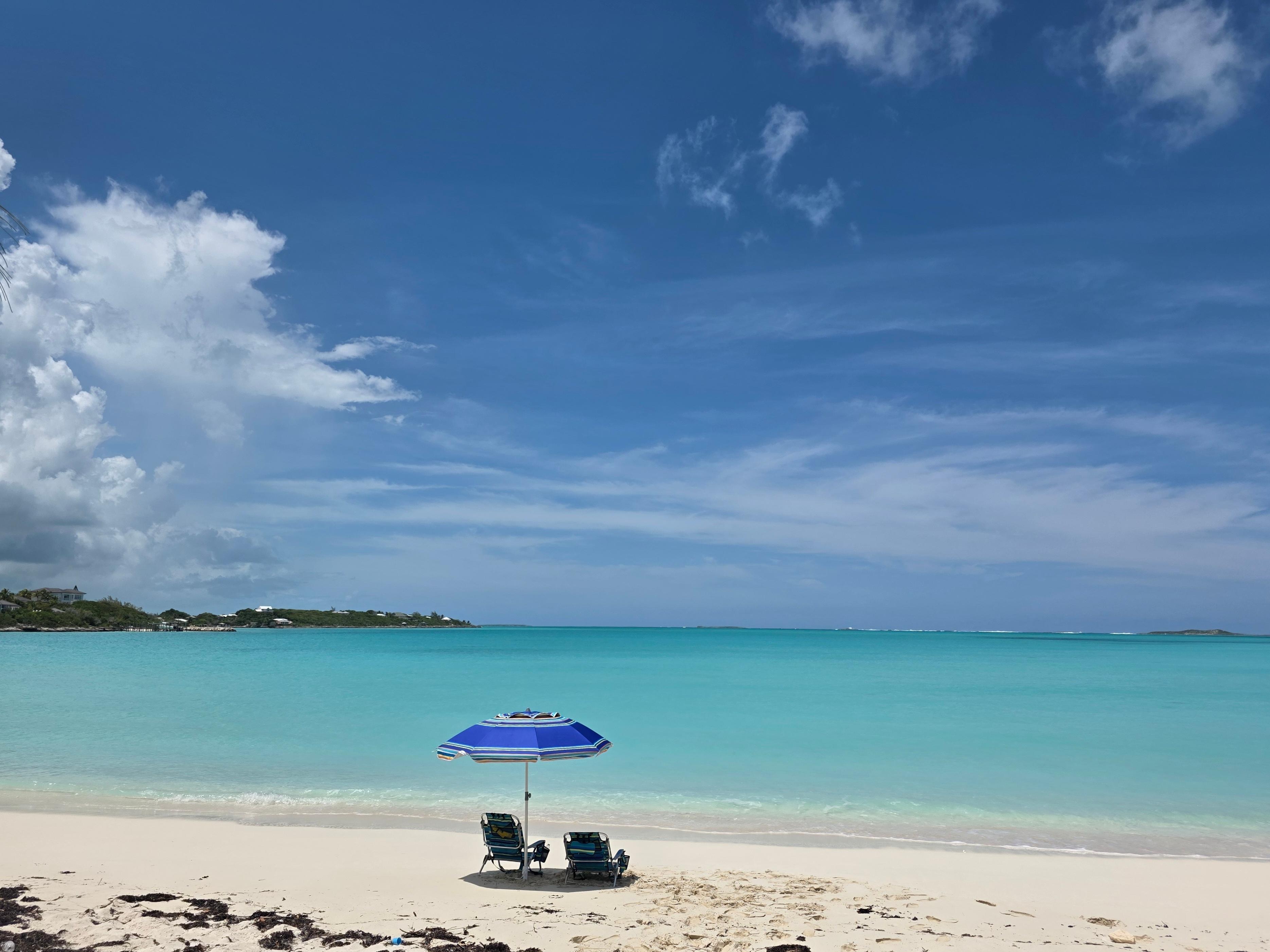 Jolly Hall Beach, just a five minute walk down the beach, with umbrella and chairs from the villa.