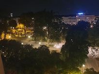 View from the room, a small square