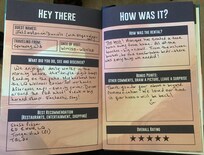 Guest book, full of reviews from happy guests
