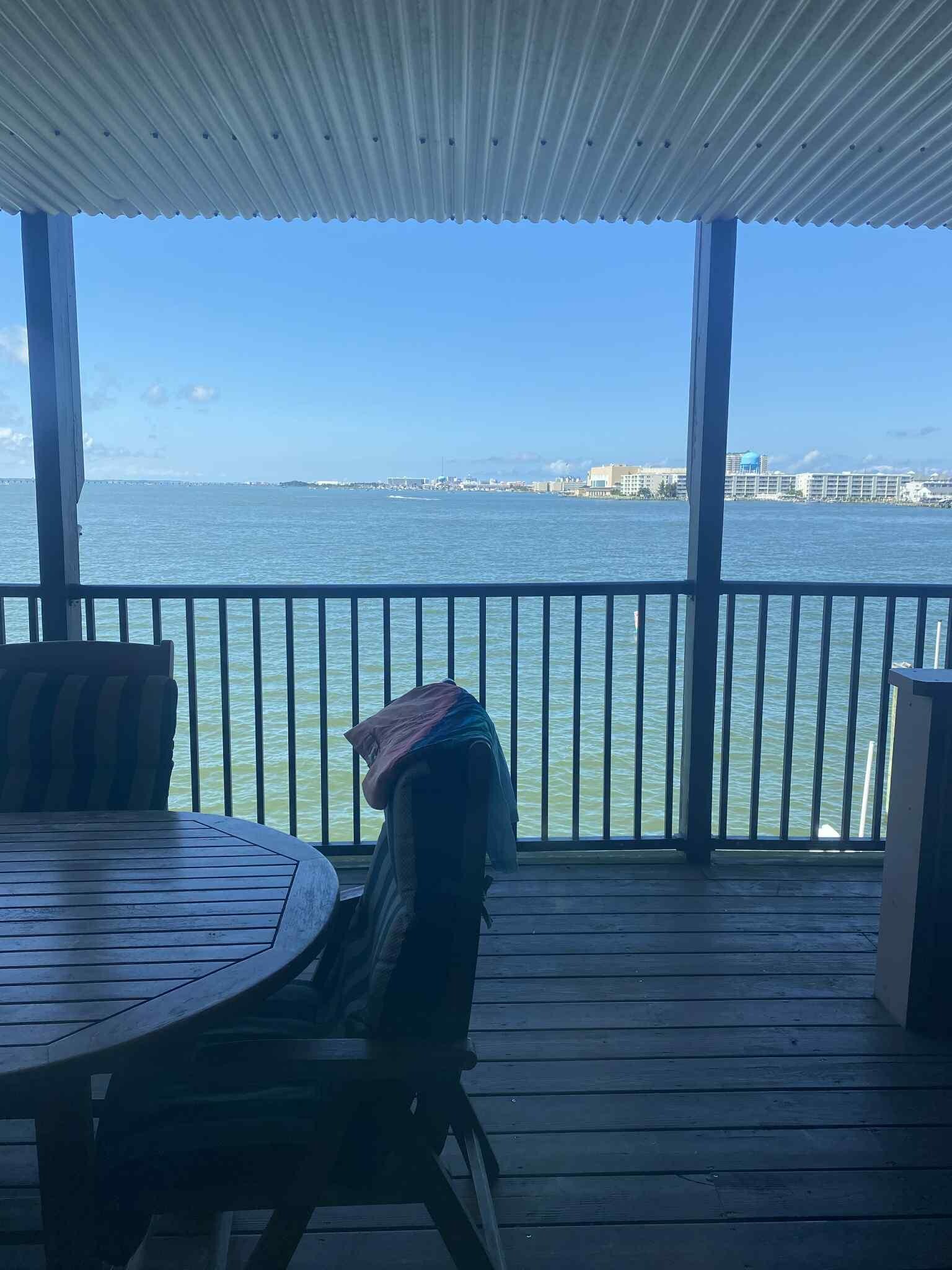 Taken from the sliding door in the kitchen