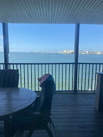 Taken from the sliding door in the kitchen