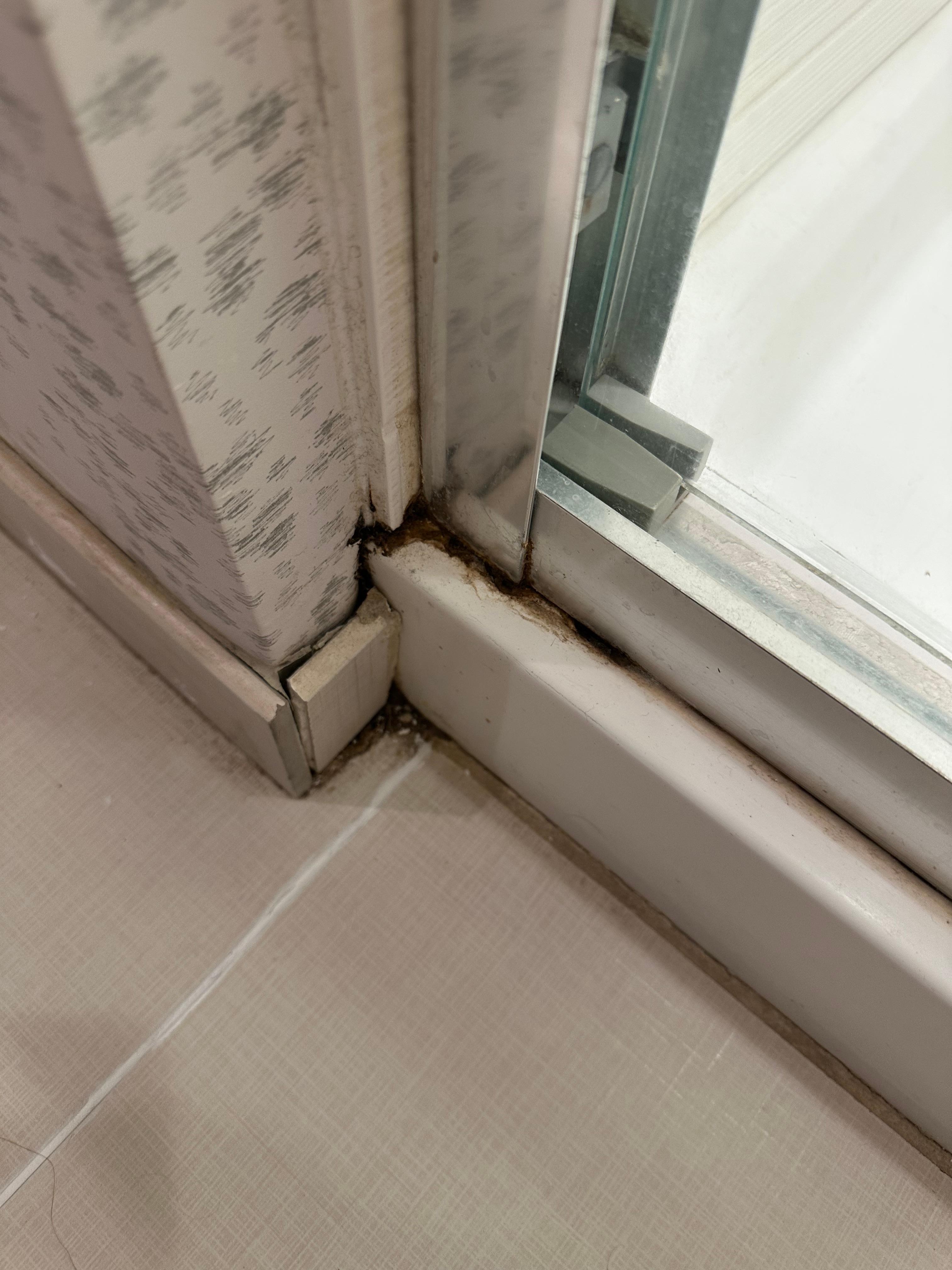 Nearly all corners and areas have buildup like this. 