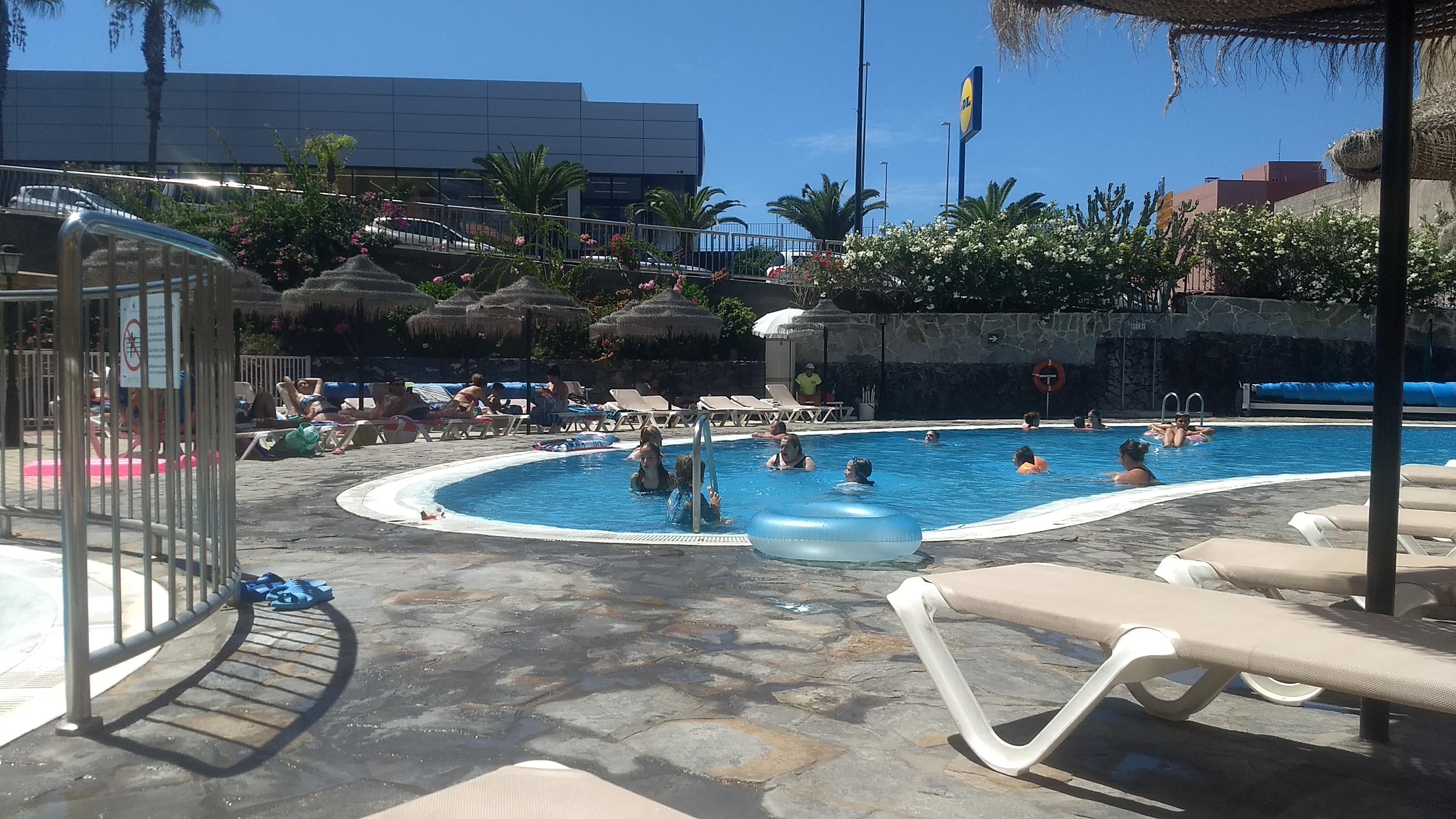 The pool area.
