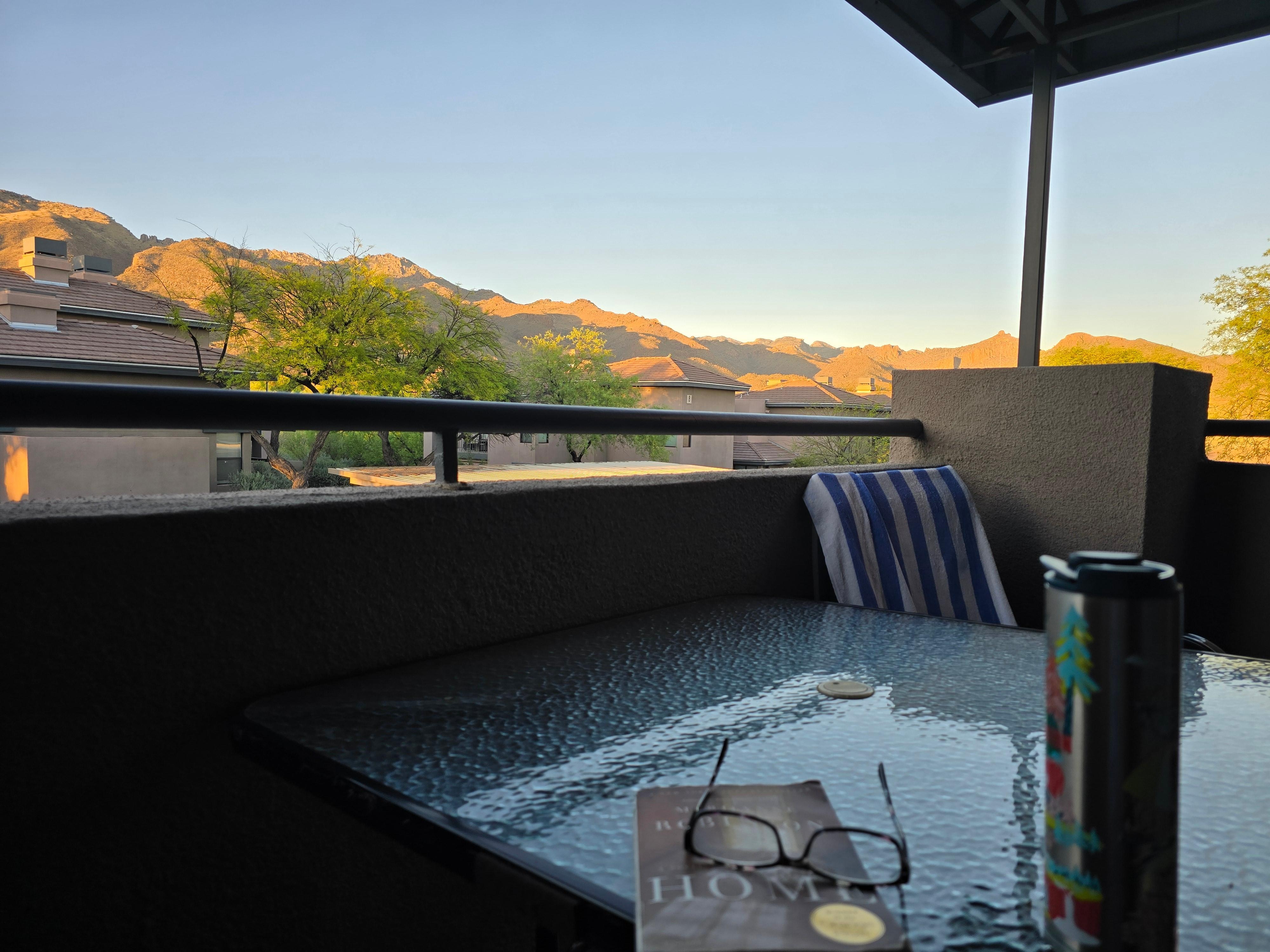 Morning on the patio. 