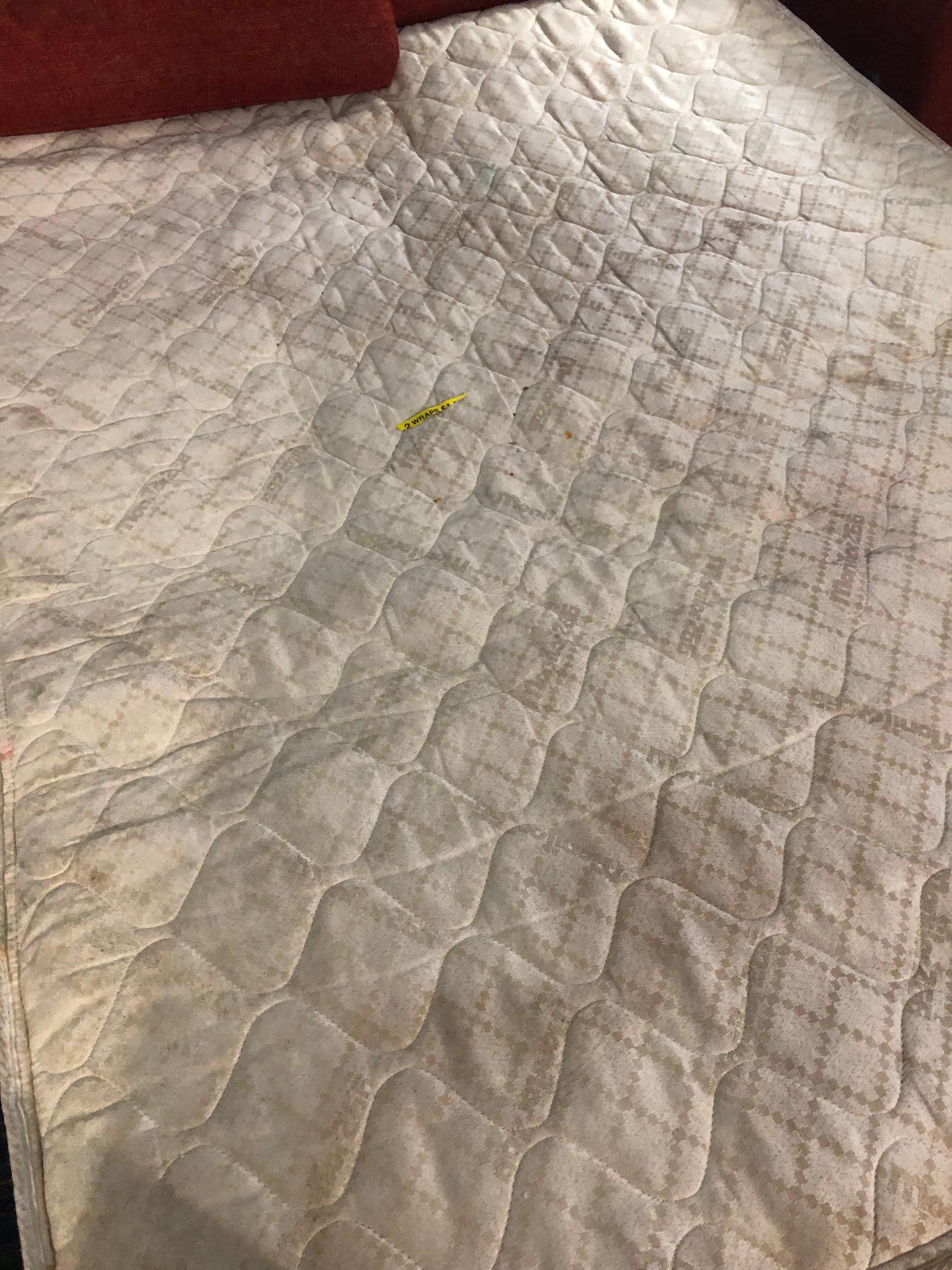 This is the lovely mattress on the pullout couch in the first room.