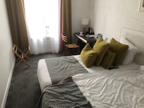 There is also a very long hallway with a clothes closet and the bathroom at the end. Lots of space.