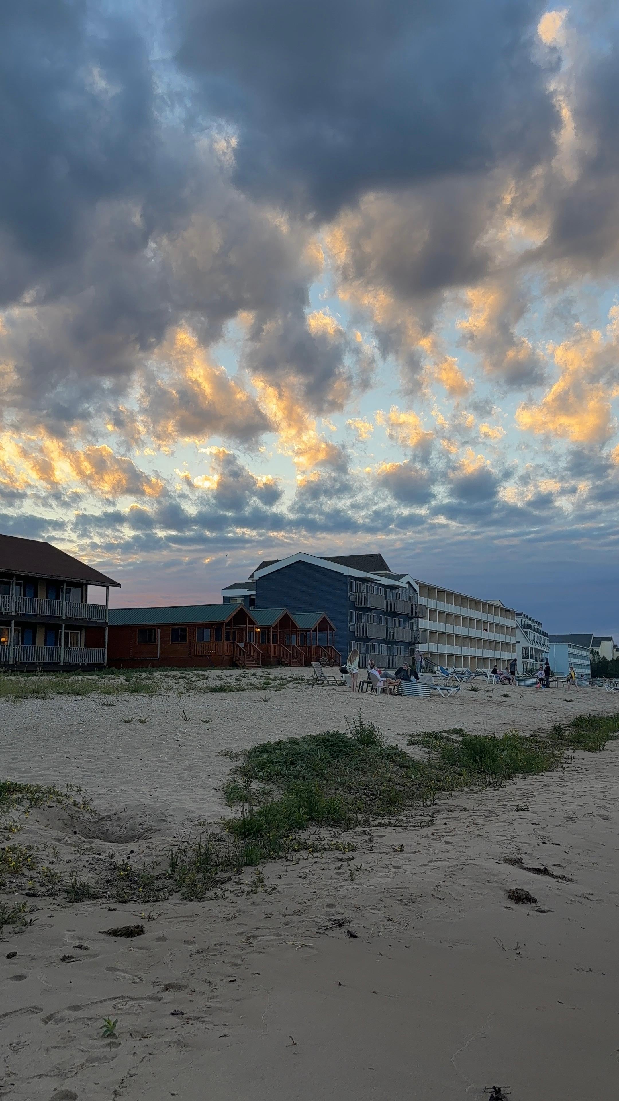 Walking on the beach at sunset 