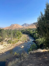 Crossing the bridge from one side of the Kern to the other (less than 1/2 mile from the cottage)