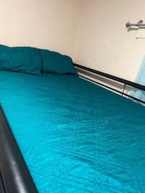 Crumbs on the top bunk bed