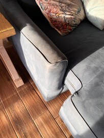 Furniture is filthy the footstool is absolutely nasty and sunken in