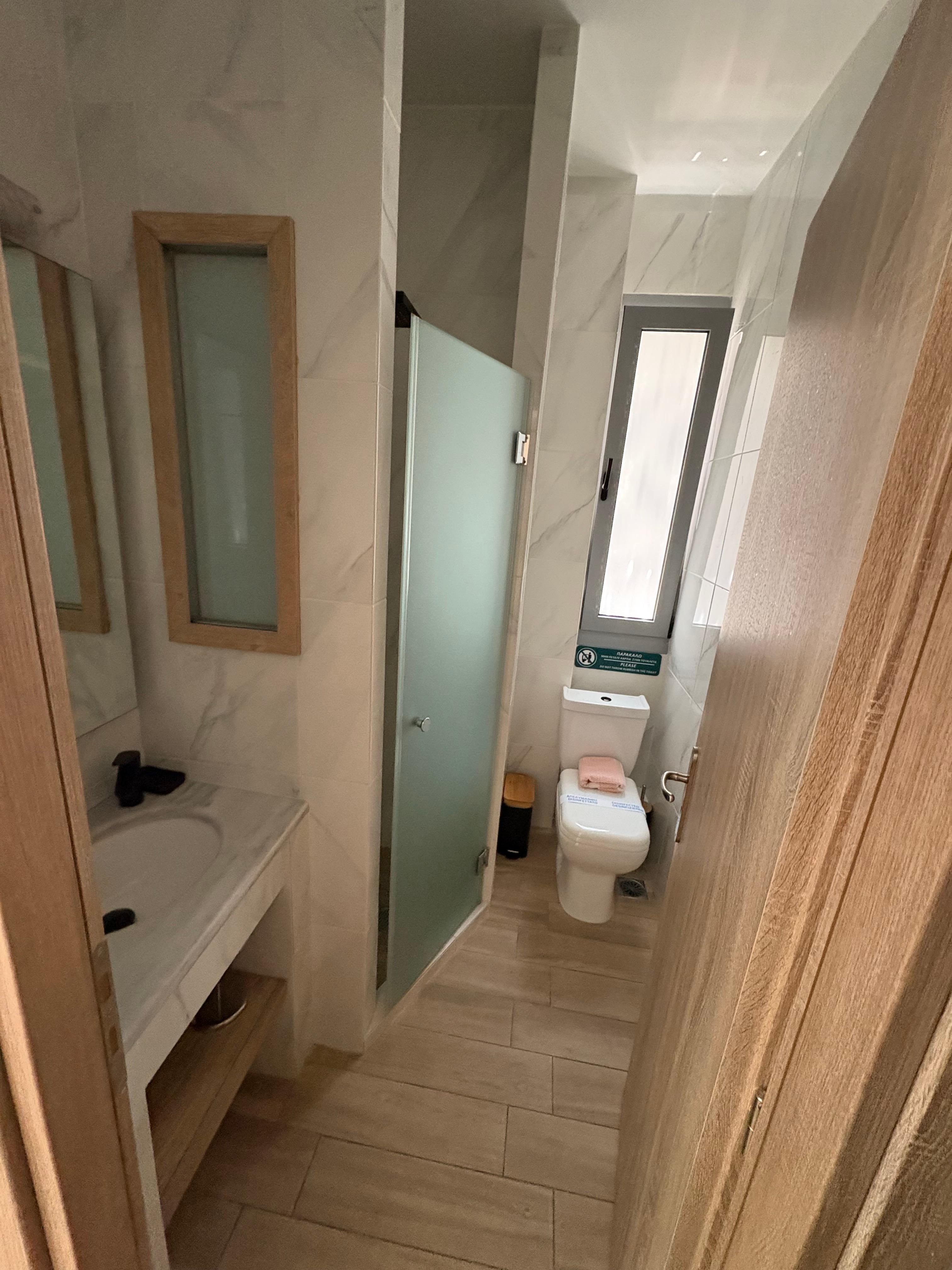 Shower and toilet