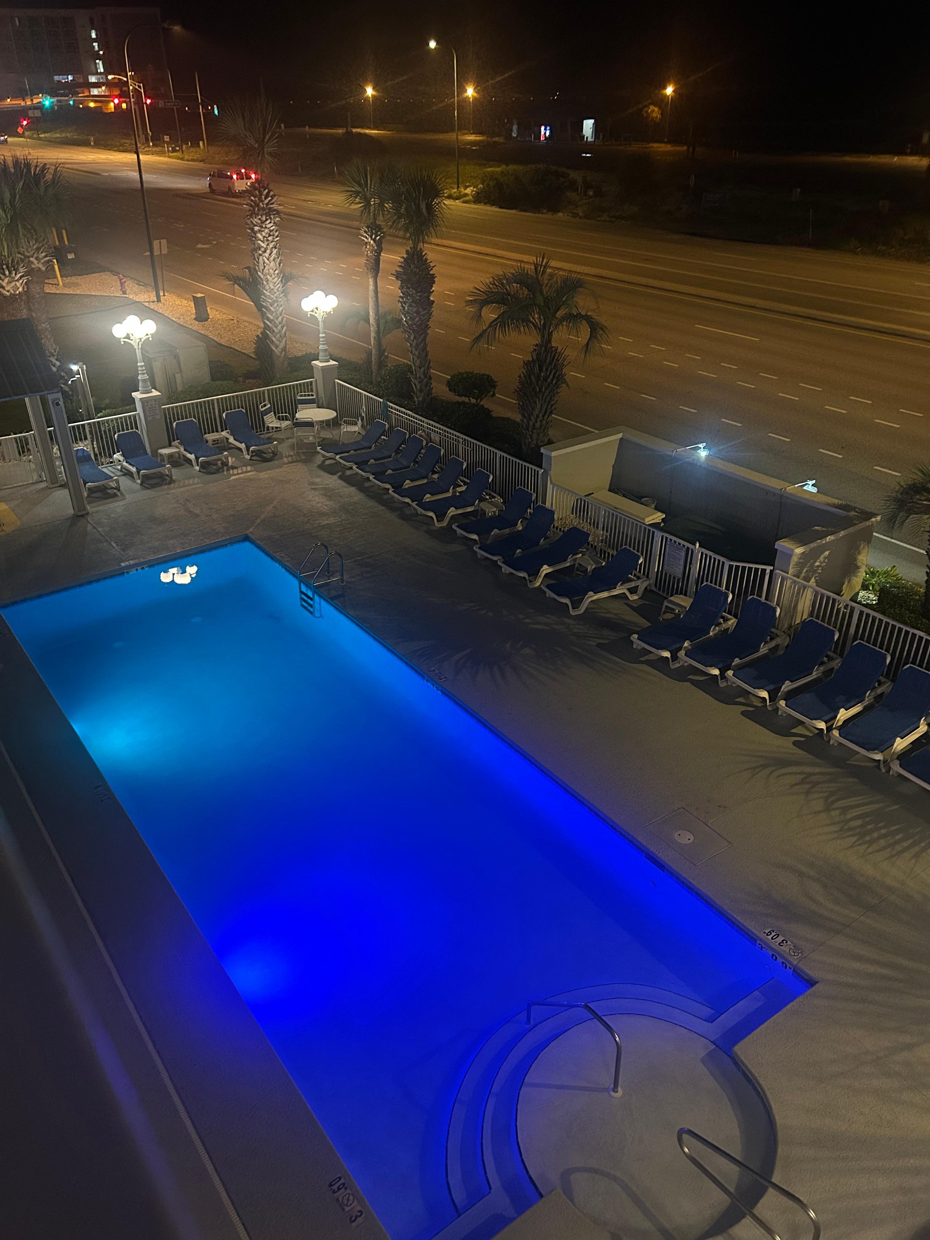 Night view of pool