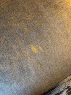 on the sofa,  just grossed out