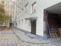 Third door on the right.