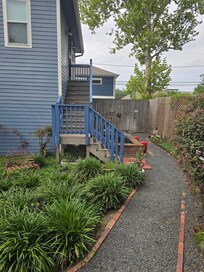 Walkway to koi pond