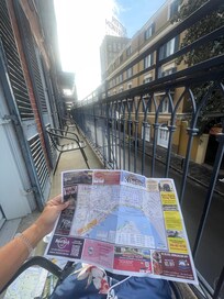 Enjoying Sunrise on the balcony facing Bienville St.