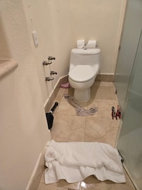 broken toilet upon check-in