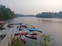 Behind hotel on lower dock