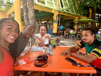 The Baszile Fam at Mother's Kitchen getting ready to chow down on oxtails.