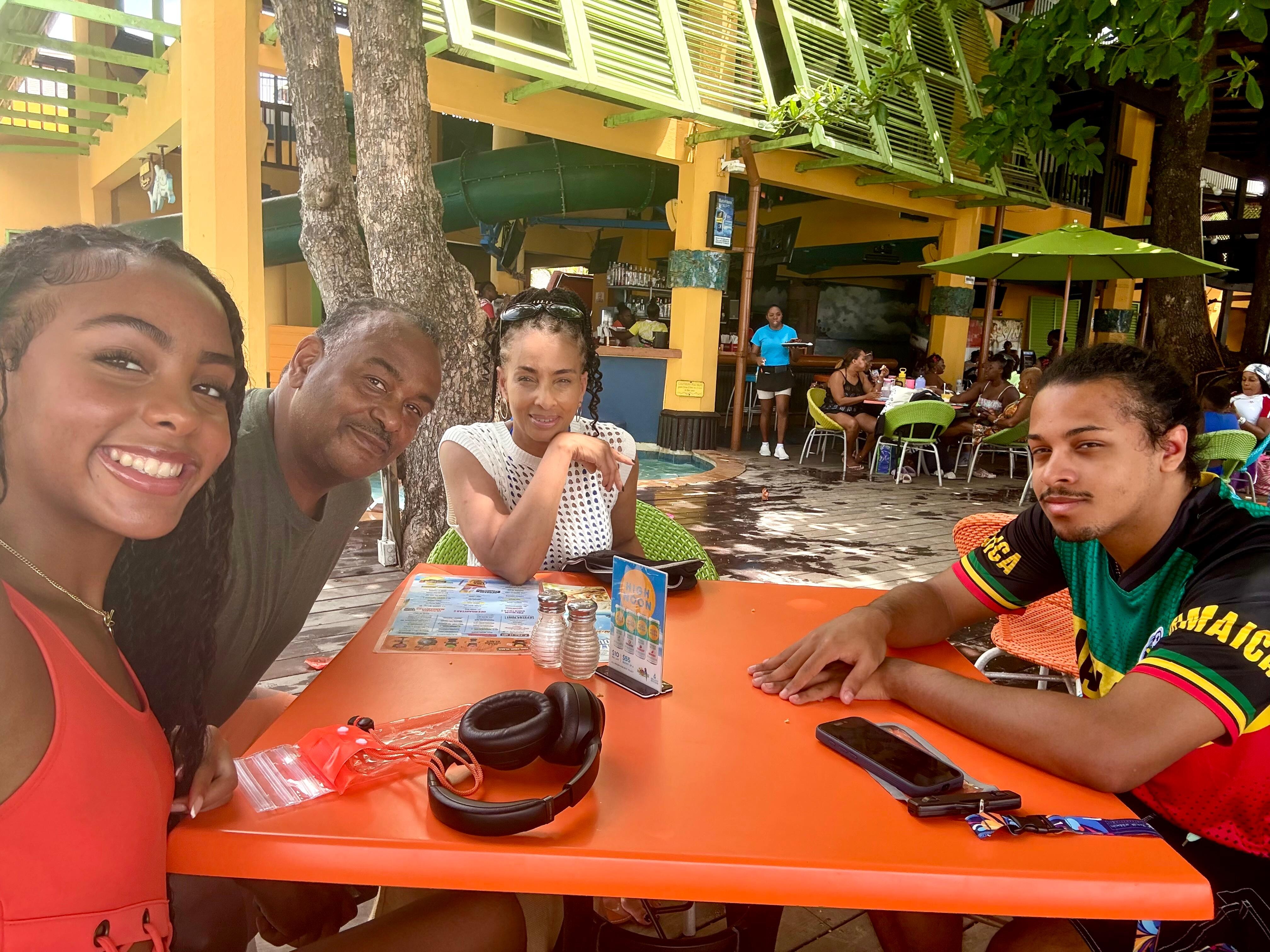 The Baszile Fam at Mother's Kitchen getting ready to chow down on oxtails.