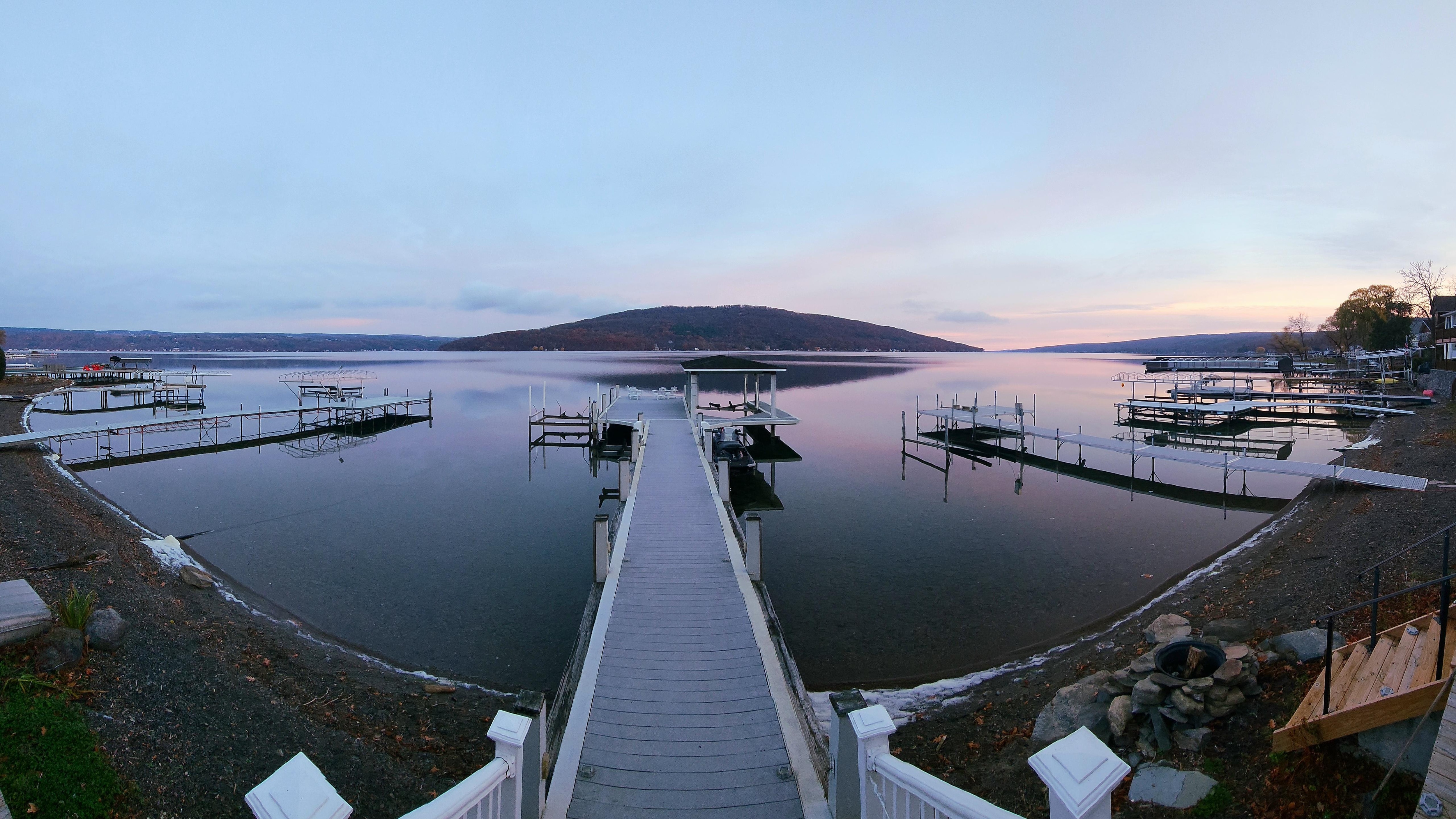 Panoramic view from the back staircase, overlooking Keuka.lake.